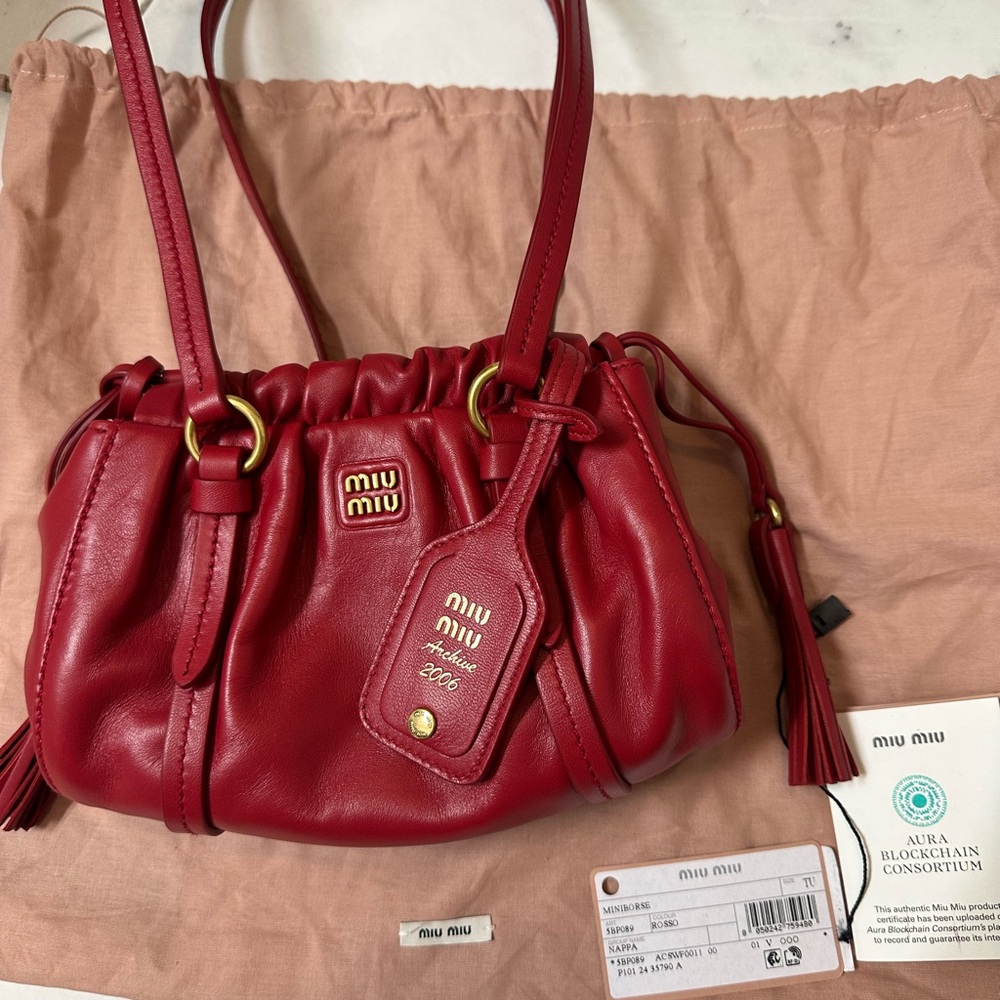 Miu Miu Joie Nappa Leather Shoulder Mini Bag